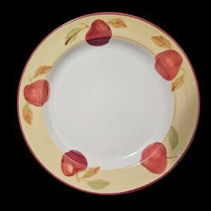 Hartstone Apple Dinner Plates Set of 4 Handpainted Stoneware USA